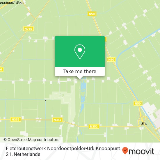 Fietsroutenetwerk Noordoostpolder-Urk Knooppunt 21 map