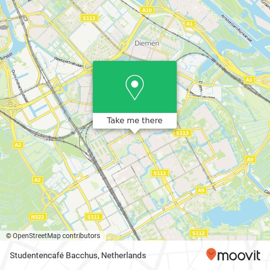 Studentencafé Bacchus map