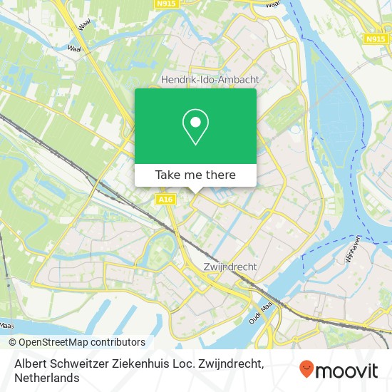 Albert Schweitzer Ziekenhuis Loc. Zwijndrecht Karte