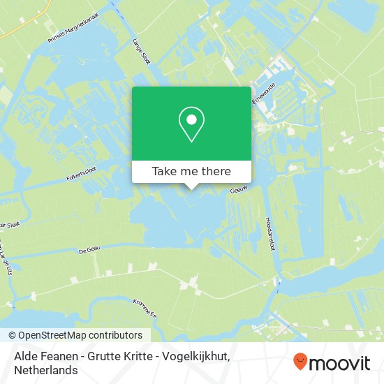 Alde Feanen - Grutte Kritte - Vogelkijkhut map