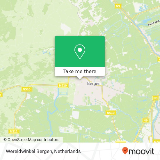 Wereldwinkel Bergen map