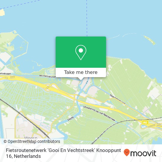 Fietsroutenetwerk 'Gooi En Vechtstreek' Knooppunt 16 map