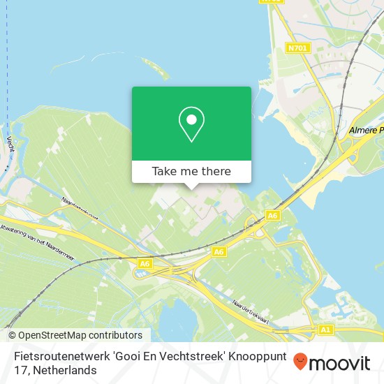 Fietsroutenetwerk 'Gooi En Vechtstreek' Knooppunt 17 map