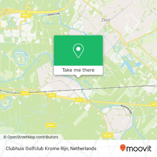 Clubhuis Golfclub Krome Rijn map