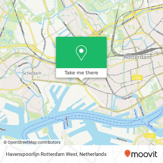 Havenspoorlijn Rotterdam West map