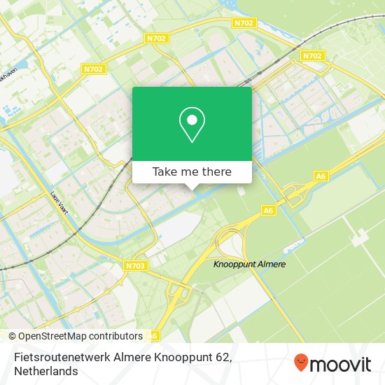 Fietsroutenetwerk Almere Knooppunt 62 map