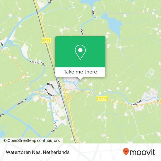 Watertoren Nes map