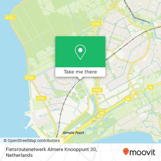 Fietsroutenetwerk Almere Knooppunt 30 Karte