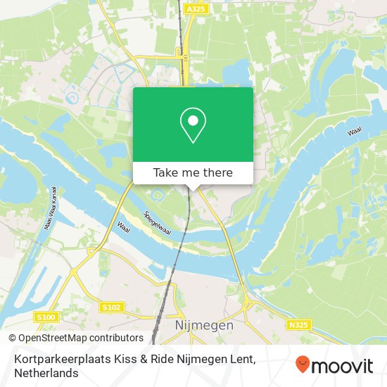 Kortparkeerplaats Kiss & Ride Nijmegen Lent map