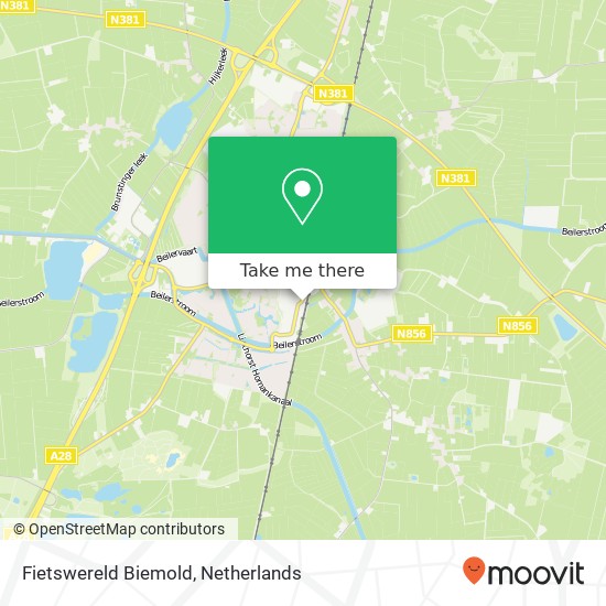 Fietswereld Biemold map