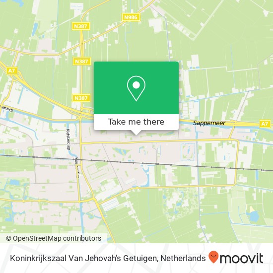 Koninkrijkszaal Van Jehovah's Getuigen map