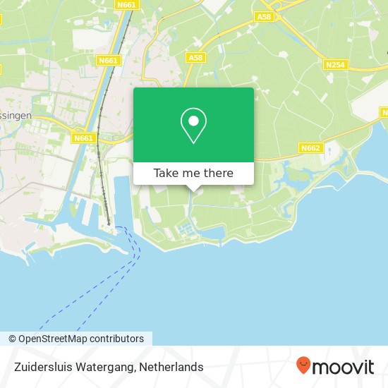 Zuidersluis Watergang map