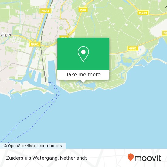 Zuidersluis Watergang map