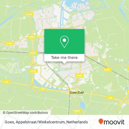 Goes, Appelstraat / Winkelcentrum map