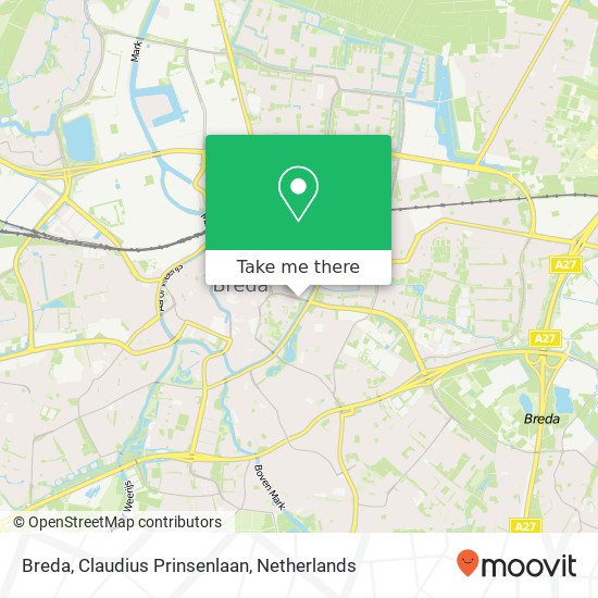 Breda, Claudius Prinsenlaan map