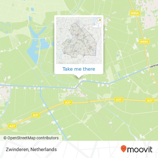 Zwinderen map