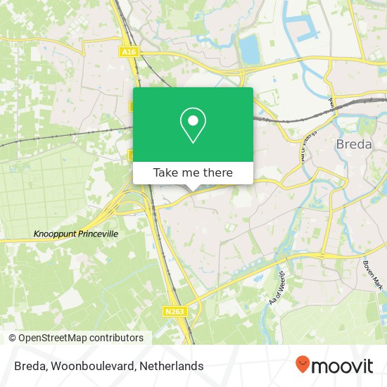 Breda, Woonboulevard Karte