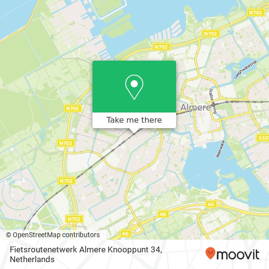 Fietsroutenetwerk Almere Knooppunt 34 Karte