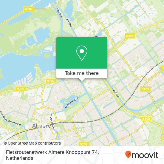 Fietsroutenetwerk Almere Knooppunt 74 Karte