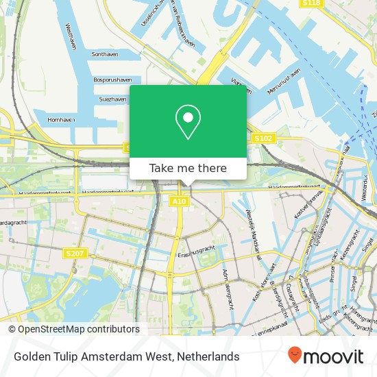 Golden Tulip Amsterdam West map
