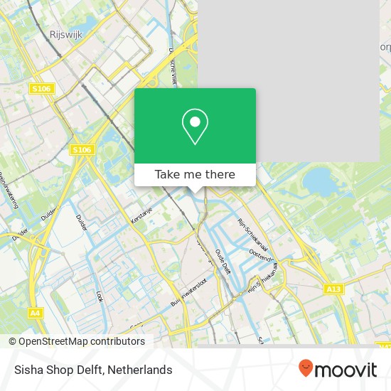 Sisha Shop Delft map
