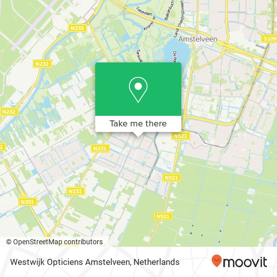 Westwijk Opticiens Amstelveen map