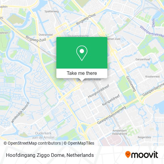 Hoofdingang Ziggo Dome map