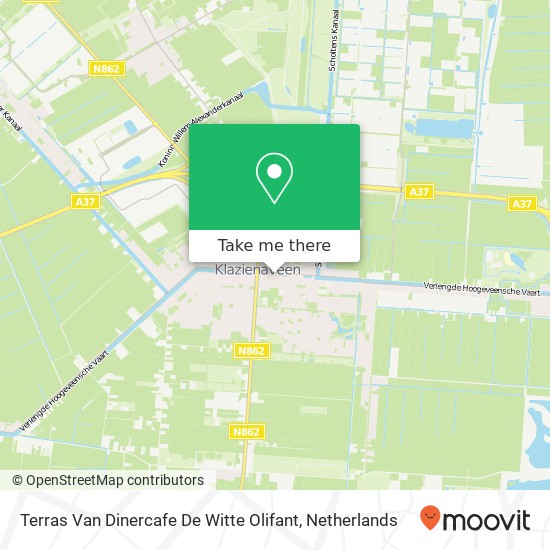 Terras Van Dinercafe De Witte Olifant map