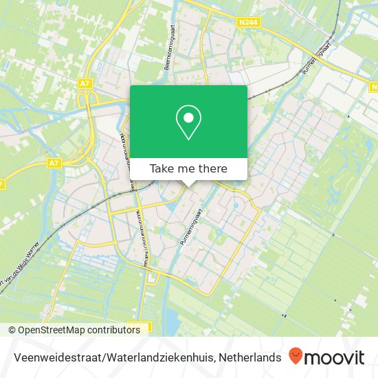 Veenweidestraat / Waterlandziekenhuis map