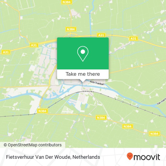 Fietsverhuur Van Der Woude map
