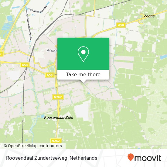 Roosendaal Zundertseweg map