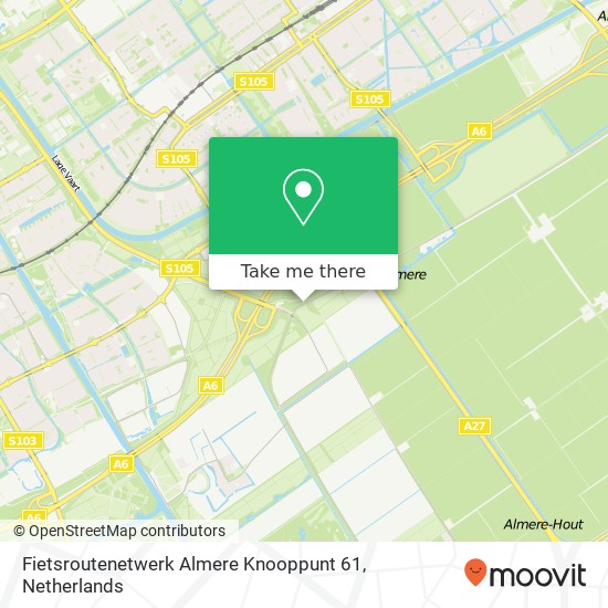 Fietsroutenetwerk Almere Knooppunt 61 map