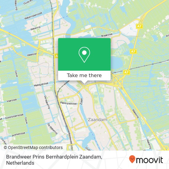Brandweer Prins Bernhardplein Zaandam map