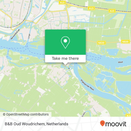 B&B Oud Woudrichem map