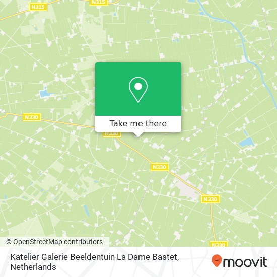 Katelier Galerie Beeldentuin La Dame Bastet map