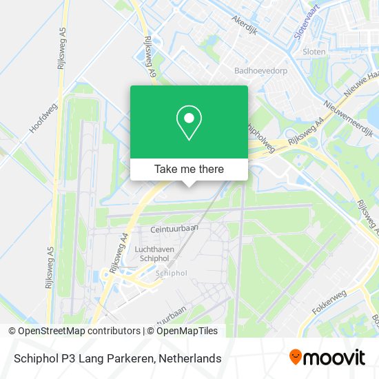 Schiphol P3 Lang Parkeren map