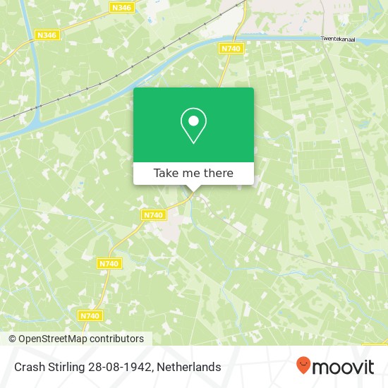 Crash Stirling 28-08-1942 map