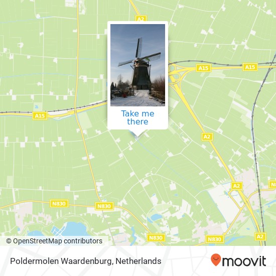 Poldermolen Waardenburg map