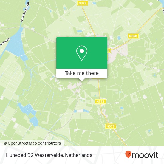 Hunebed D2 Westervelde map