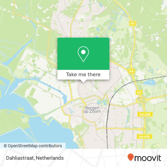 Dahliastraat, Dahliastraat, 4613 Bergen op Zoom, Nederland map