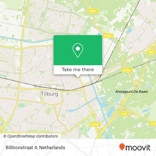 Billitonstraat 4, 5014 CC Tilburg map