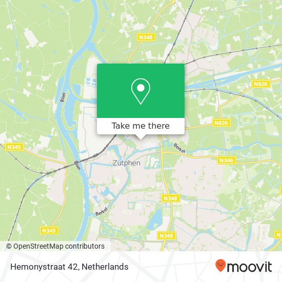 Hemonystraat 42, 7203 HZ Zutphen Karte