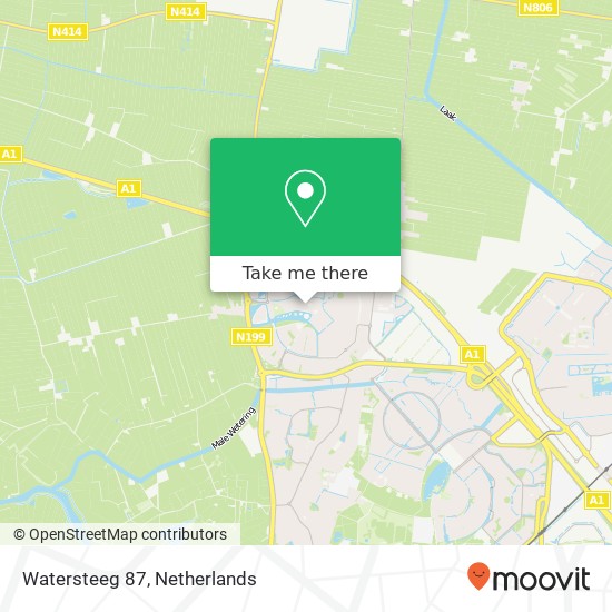 Watersteeg 87, Watersteeg 87, 3824 EL Amersfoort, Nederland Karte