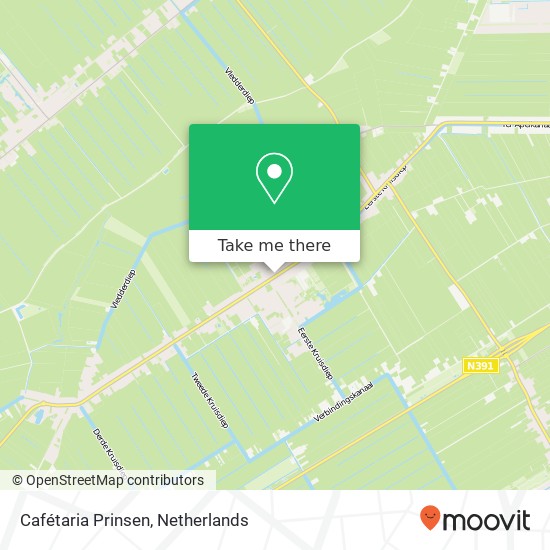 Cafétaria Prinsen, Weerdingerkanaal Nz map