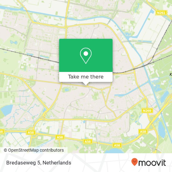 Bredaseweg 5, Bredaseweg 5, Tilburg, Nederland map