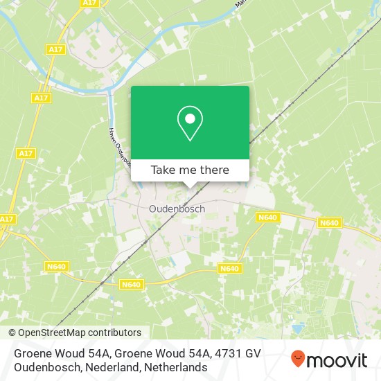 Groene Woud 54A, Groene Woud 54A, 4731 GV Oudenbosch, Nederland Karte