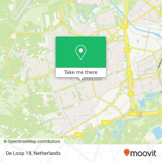 De Loop 18, 5501 ER Veldhoven Karte