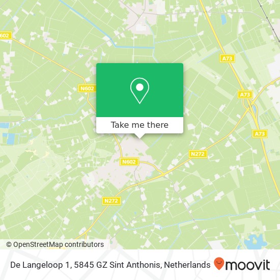 De Langeloop 1, 5845 GZ Sint Anthonis Karte