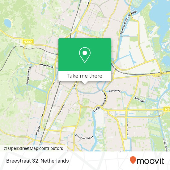 Breestraat 32, 2011 ZZ Haarlem map