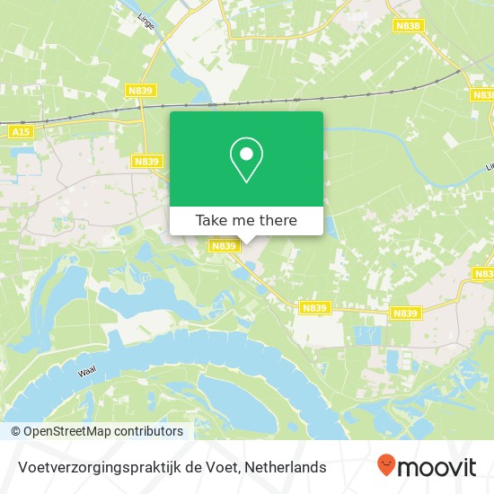 Voetverzorgingspraktijk de Voet, Hofsteestraat 21 map